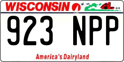WI license plate 923NPP