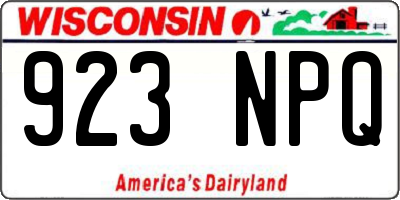 WI license plate 923NPQ