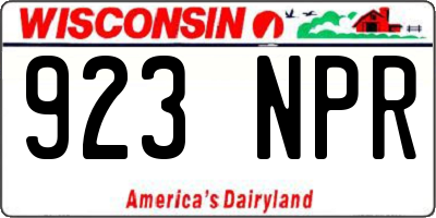 WI license plate 923NPR