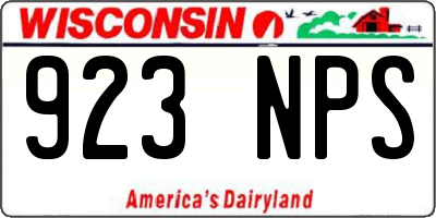 WI license plate 923NPS