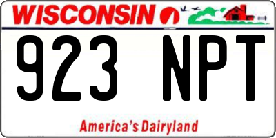 WI license plate 923NPT