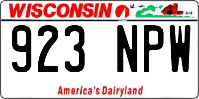 WI license plate 923NPW