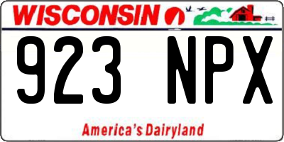 WI license plate 923NPX
