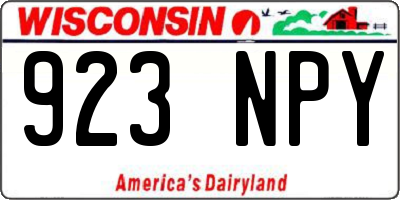 WI license plate 923NPY