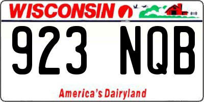 WI license plate 923NQB