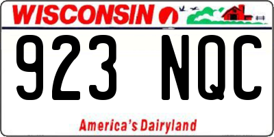 WI license plate 923NQC