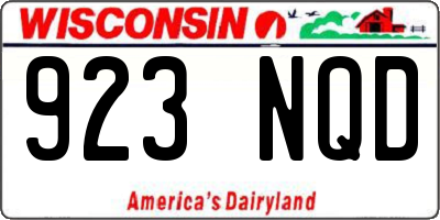 WI license plate 923NQD