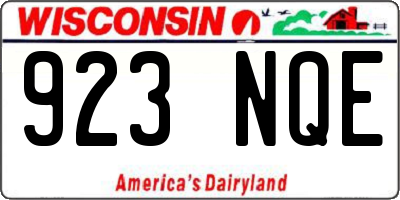 WI license plate 923NQE