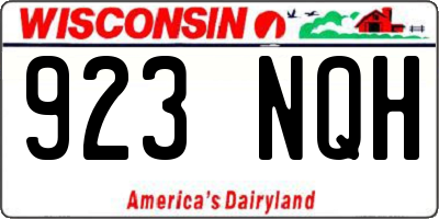 WI license plate 923NQH