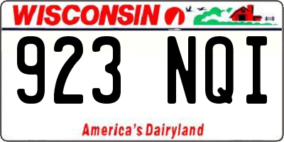 WI license plate 923NQI