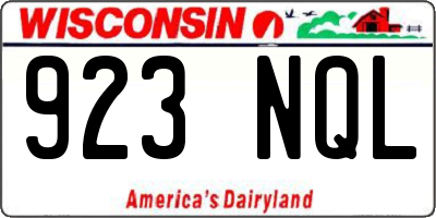 WI license plate 923NQL