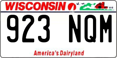 WI license plate 923NQM
