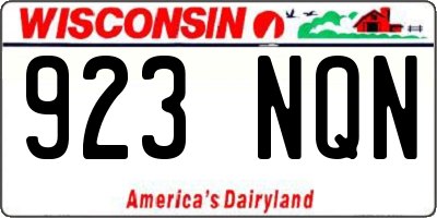 WI license plate 923NQN