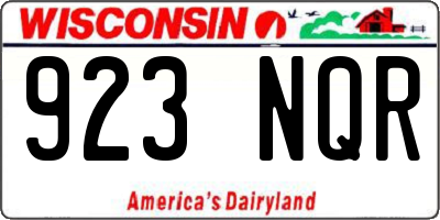 WI license plate 923NQR