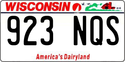 WI license plate 923NQS