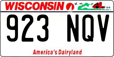 WI license plate 923NQV