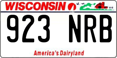 WI license plate 923NRB