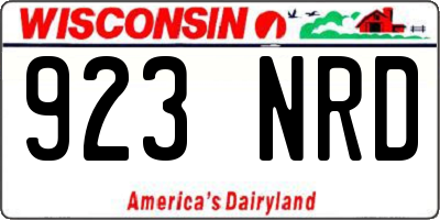 WI license plate 923NRD