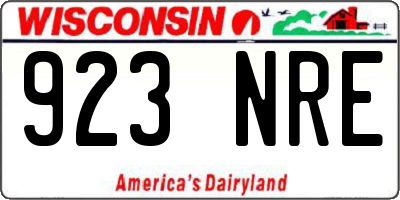 WI license plate 923NRE