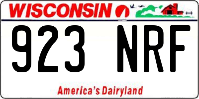 WI license plate 923NRF