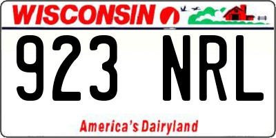WI license plate 923NRL