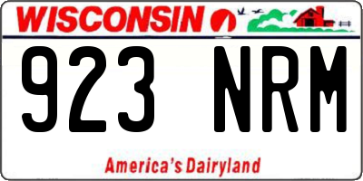 WI license plate 923NRM