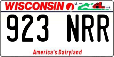 WI license plate 923NRR
