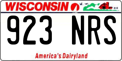 WI license plate 923NRS