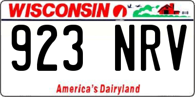 WI license plate 923NRV