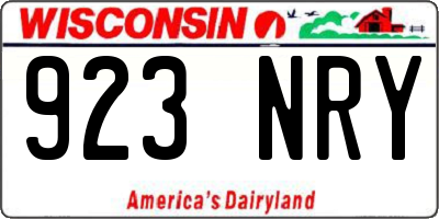WI license plate 923NRY