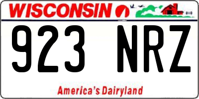 WI license plate 923NRZ