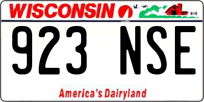 WI license plate 923NSE