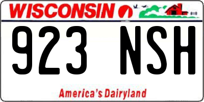 WI license plate 923NSH