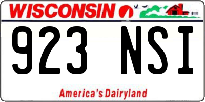 WI license plate 923NSI