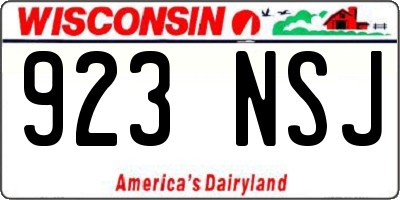 WI license plate 923NSJ