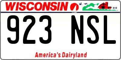 WI license plate 923NSL