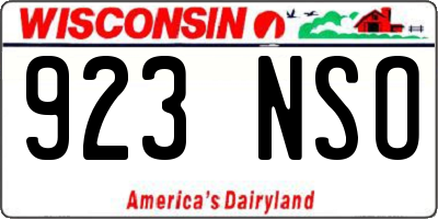 WI license plate 923NSO