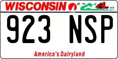 WI license plate 923NSP
