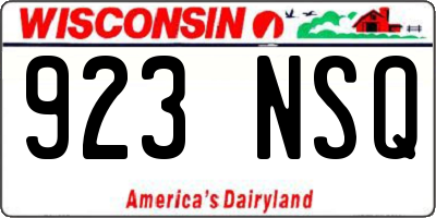 WI license plate 923NSQ