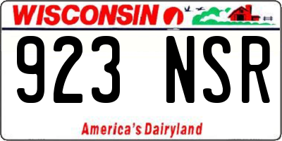 WI license plate 923NSR