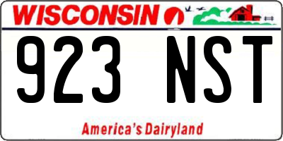 WI license plate 923NST