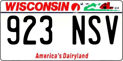 WI license plate 923NSV
