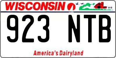 WI license plate 923NTB