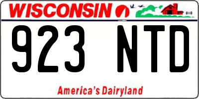WI license plate 923NTD