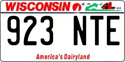 WI license plate 923NTE