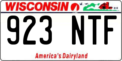 WI license plate 923NTF