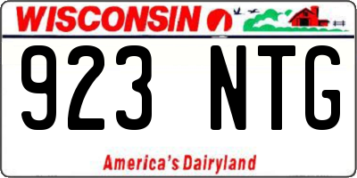 WI license plate 923NTG