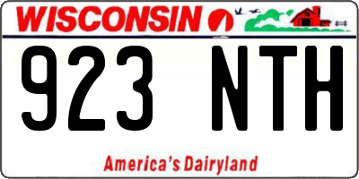 WI license plate 923NTH