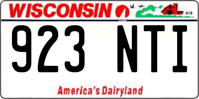 WI license plate 923NTI