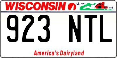 WI license plate 923NTL